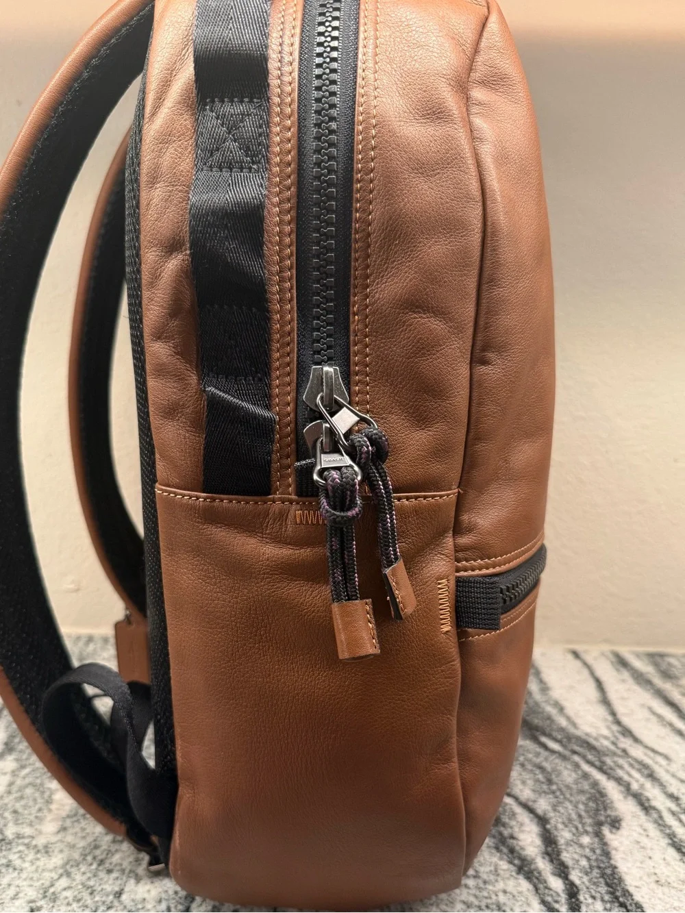 Coach Pacer Leather Backpack Saddle Brown 78830